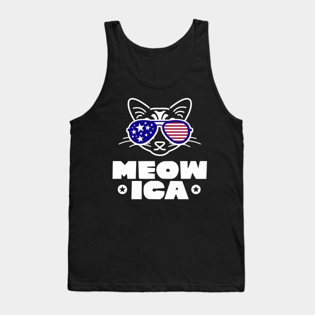 Meowica Proud American Cat Lover Tank Top by holger.brandt